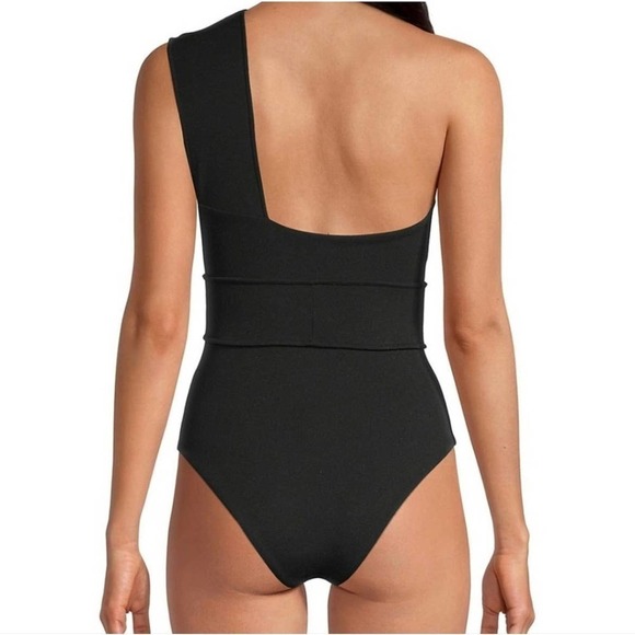Haight women’s Maria Crepe Off The Shoulder One Piece Swimsuit bathingsuit black - Picture 4 of 12